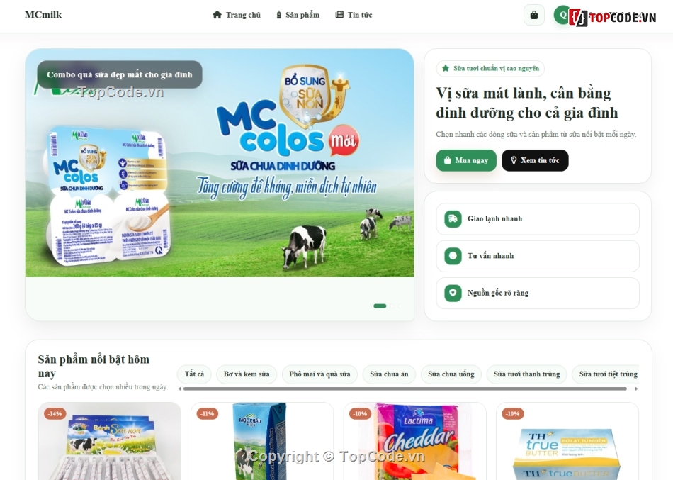 bán sữa,web bán sữa,code bán sữa